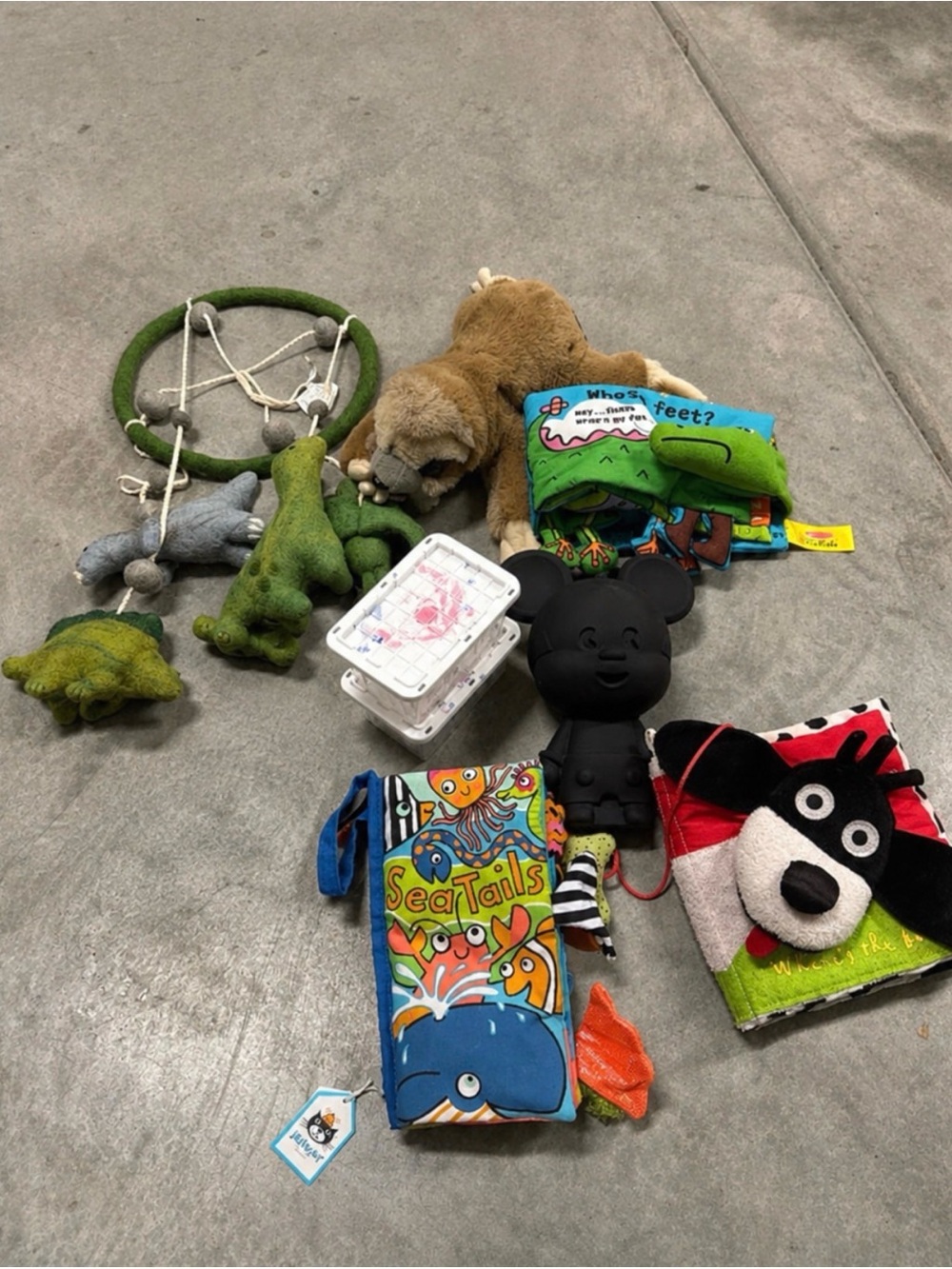Kids Plush and Activity Toy Bundle - Black, Green, Blue